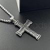 Vintage Stainless Steel Wheat Cross Pendant Necklaces for Women KF0983-1