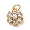 Rack Plating Brass Micro Pave Cubic Zirconia Charms KK-A160-22G-3