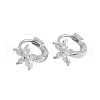 S925 Sterling Silver Flower Hoop Earrings WB4304-2-2