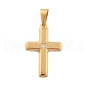 304 Stainless Steel Rhinestone Pendants STAS-G346-47B-G-1