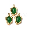 304 Stainless Steel Pave Natural Green Aventurine Irregular Oval Charms STAS-L022-525G-01-1