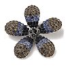5-Petal Flower Alloy Rhinestone Brooches for Backpack Clothes JEWB-S028-02A-1