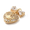 Brass Micro Pave Cubic Zirconia Pendants KK-F865-15G-2