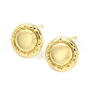 Rack Plating Brass Flat Round Stud Earrings for Women EJEW-F326-27G-1