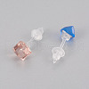 Faceted Glass Stud Earrings EJEW-F211-06-3