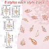 ARRICRAFT 16Pcs 8 Styles Brass Micro Pave Cubic Zirconia Pendants KK-AR0003-74-2