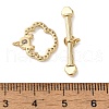 Brass Micro Pave Clear Cubic Zirconia Toggle Clasps KK-N254-76G-4