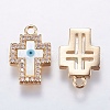Brass Micro Pave Cubic Zirconia Pendants KK-F738-28G-2