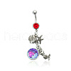 316L Surgical Stainless Steel Mermaid Starfish Dangle Belly Rings WG35D2C-06-2