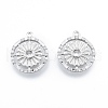 Brass Micro Pave Clear Cubic Zirconia Pendants KK-F841-08P-2