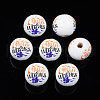 Halloween Printed Natural Wood Beads WOOD-S057-092-1