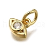 Brass Micro Pave Clear Cubic Zirconia Pendants ZIRC-I070-026G-2