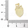 Brass Pave Natural White Shell Pendants KK-S522-18G-3