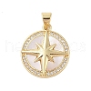 Brass Micro Pave Clear Cubic Zirconia Pendant KK-I712-35G-1