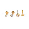 Stainless Steel Clear Cubic Zirconia Threadless Labret Stud WG18B1C-16-1