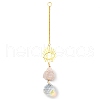 Wire Wrapped Nuggets Natural Rose Quartz Pendant Decorations HJEW-C008-02B-G-1