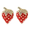 Brass Micro Pave Clear Cubic Zirconia Stud Earrings EJEW-G430-01G-4