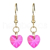 10 Pair 10 Color Glass Heart Dangle Earrings EJEW-JE05354-3