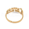 Ion Plating(IP) 304 Stainless Steel Constellation Open Cuff Ring for Women RJEW-C097-01G-08-3