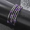 Natural  Amethyst Chip Warp Bracelets BJEW-JB01517-02-6