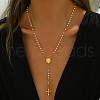 Stainless Steel & Plastic Rosary Bead Necklaces UE6084-7-1