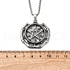 304 Stainless Steel Viking Pentagram Pendant Necklaces for Men NJEW-S440-17AS-3