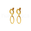 French Retro Oval Stainless Steel Stud Earrings HR9760-5