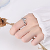 Heart Twist 925 Sterling Silver Adjustable Rings FS-WG50669-01-3
