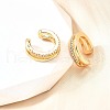 Brass Micro Pave Clear Cubic Zirconia Cuff Earrings EJEW-F370-19G-5