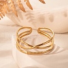 304 Stainless Steel Cuff Bangles for Women BJEW-U032-16G-1
