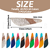  20Pcs 10 Colors Resin & Walnut Wood Big Pendants RESI-TA0001-71-3