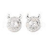 Brass Micro Pave Cubic Zirconia Beads KK-G531-01S-03-1