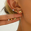 3Pairs Stainless Steel Bowknot & Round Stud Earrings XC9649-4