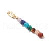 Chakra Natural Amethyst & Tiger Eye & Red Jasper & Lapis Lazuli & Apatite & Malachite & Sunstone Faceted Round Beaded Pendants X-PALLOY-JF03559-01-3