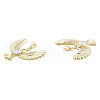 Brass Micro Pave Clear Cubic Zirconia Pendants ZIRC-N039-241-3