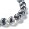 Unisex Natural Sugar Heart Agate Beaded Stretch Bracelets BJEW-K097-01A-05-4