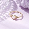 Mother's Day Jewellery Horse Eye Natural Pearl Finger Rings RJEW-JR00844-01-1