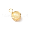 Dyed Natural Selenite Copper Wire Wrapped Round Pendants PALLOY-JF03770-01-4