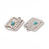 Synthetic Turquoise Pendants PALLOY-D013-12AS-3