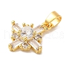Rack Plating Brass Micro Pave Cubic Zirconia Pendants KK-L220-011G-2