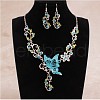 Fashionable Alloy Rhinestone & Enamel Dangle Earrings & Necklaces Sets FS-WG2F17F-02-1