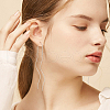 ANATTASOUL 4 Pairs 4 Style Stainless Steel Chain Tassel Ear Threads EJEW-AN0002-91-6