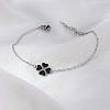 Stainless Steel Heart-shape Clover Link Bracelets OH1703-1-1