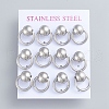 304 Stainless Steel Dangle Stud Earrings EJEW-F246-01P-1