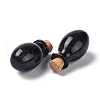 Oval Glass Cork Bottles Ornament AJEW-O032-03D-2