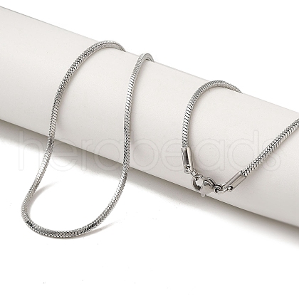 Non-Tarnish 201 Stainless Steel Snake Chain Necklaces for Men NJEW-M218-02A-P-1