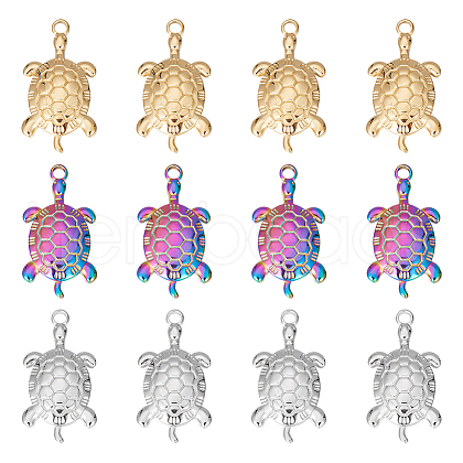 Unicraftale 12Pcs 3 Colors 304 Stainless Steel Pendants STAS-UN0041-23-1