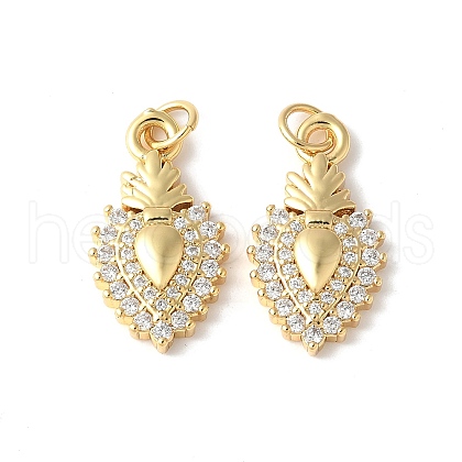 Brass Micro Pave Clear Cubic Zirconia Pendants ZIRC-I071-06G-1