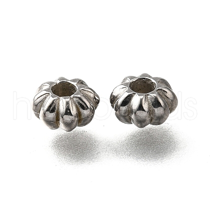 304 Stainless Steel Corrugated Beads STAS-V009-12C-P-1