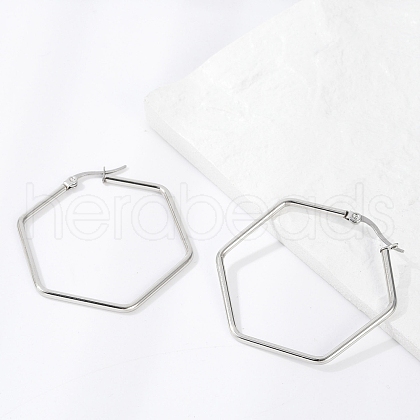 Tarnish Resistant 201 Stainless Steel Hoop Earrings EJEW-A052-25A-1